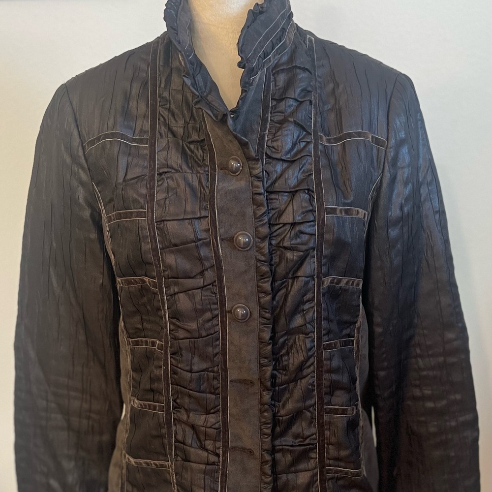 Women's Black Ruffled Jacket